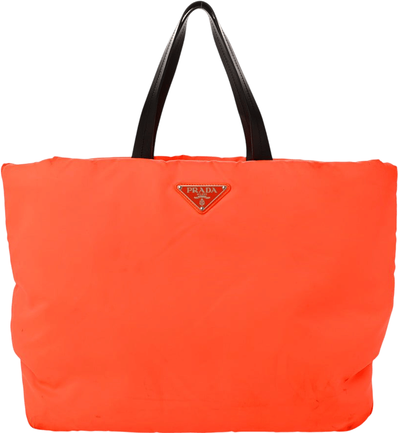 Prada Tessuto Nylon Medium Shopping Tote (Arancio Fluo)
