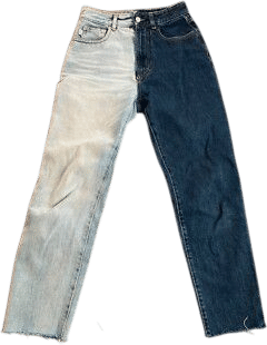 Fiorucci TaraTapered High Rise Jeans 27" waist raw hem two toned Made in Italy | eBay