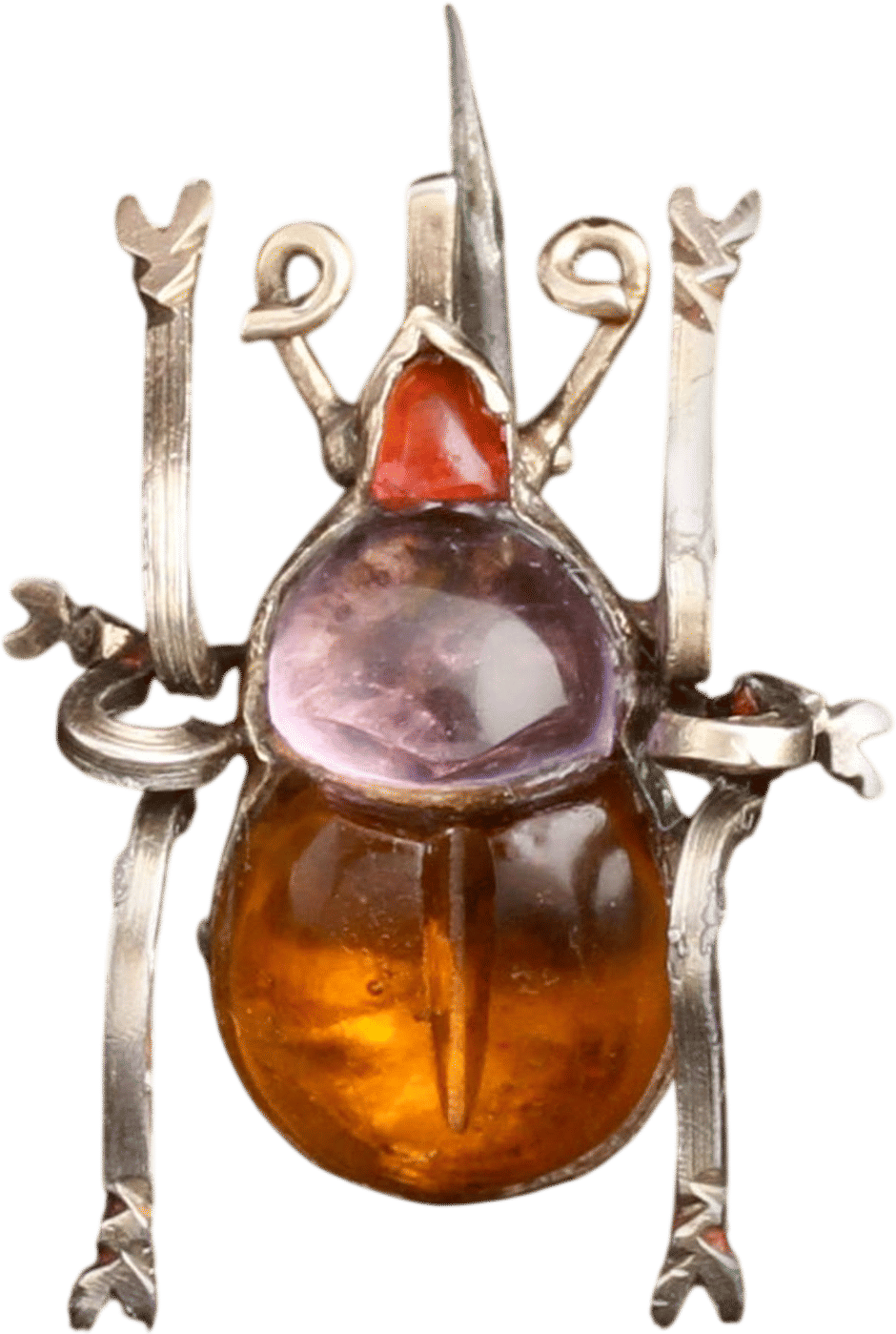 Multicolor Glass Beetle Brooch