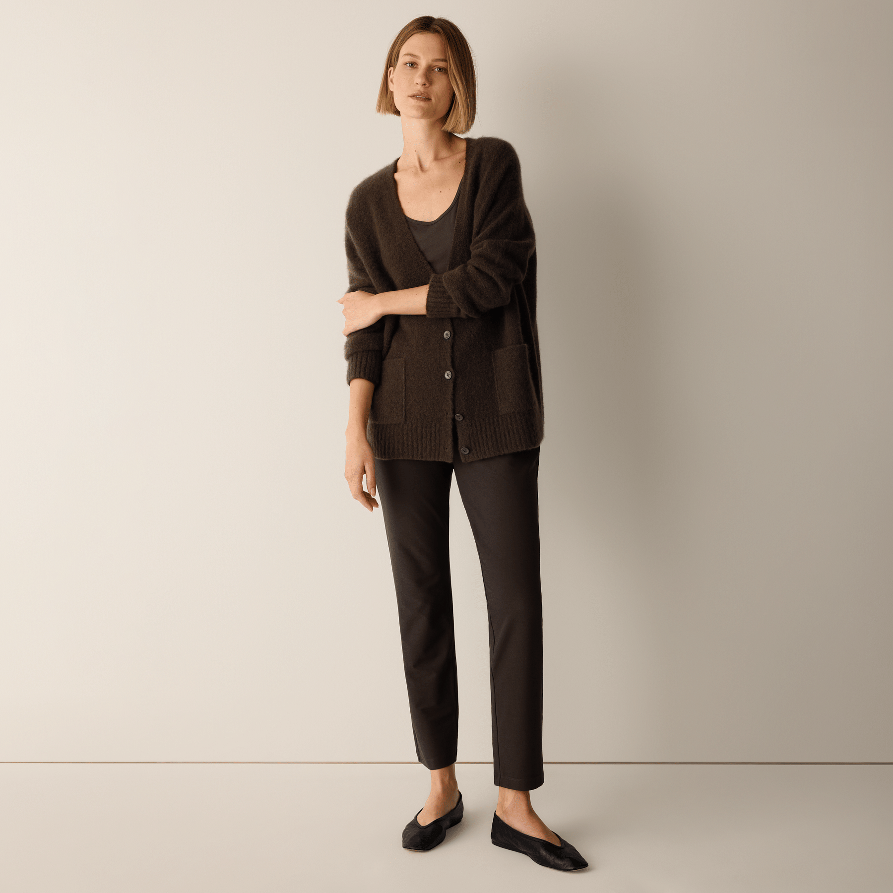 Washable Stretch Crepe Slim Pant
