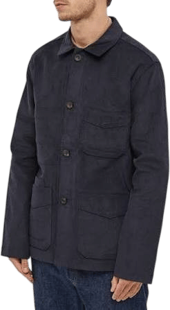 Drakes Navy Cord Chore Coat