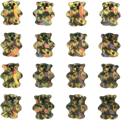Stickermagic Tear-off Prismatic Stickers Square Micro Gold Teddies