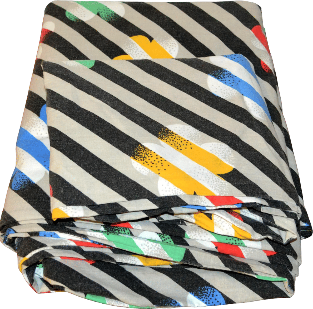 1980's striped duvet cover + shams