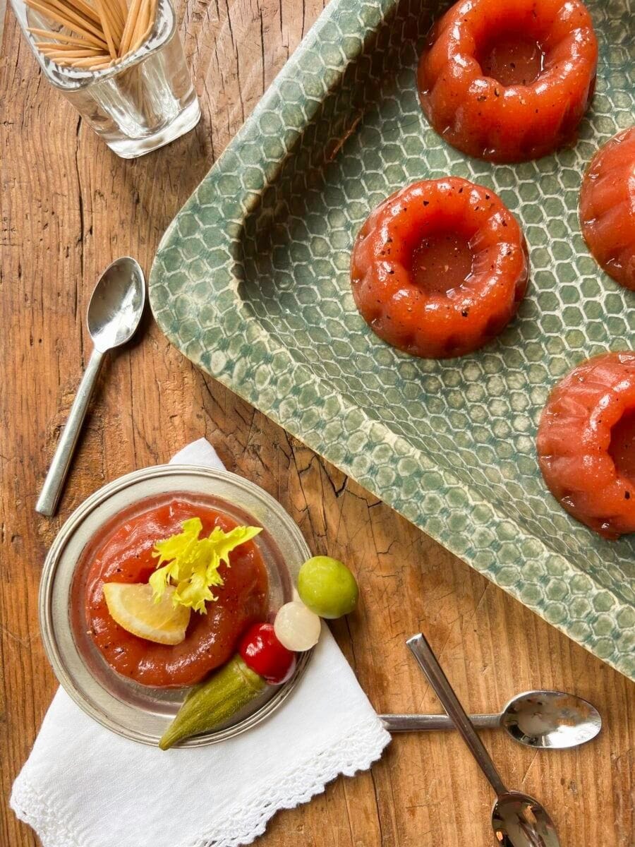 Bloody Marys on a Plate