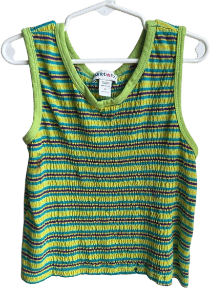Vintage Y2K Limited Too Green Yellow Striped Tank Top