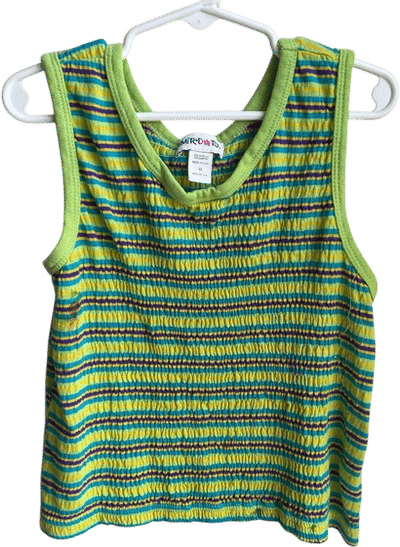 Green and Yellow Striped Tank Top