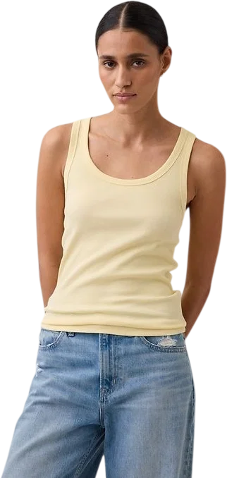 Modern Rib Tank Top in Butter Yellow