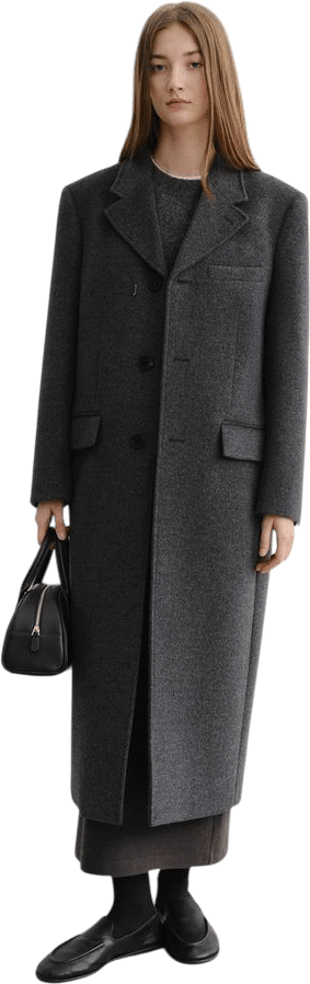 Unisex 2-Way 3 Button Cashmere Coat