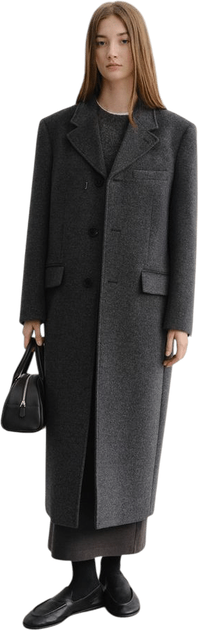 Unisex 2-Way 3 Button Cashmere Coat