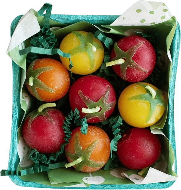 Beeswax Cherry Tomato Birthday Candles