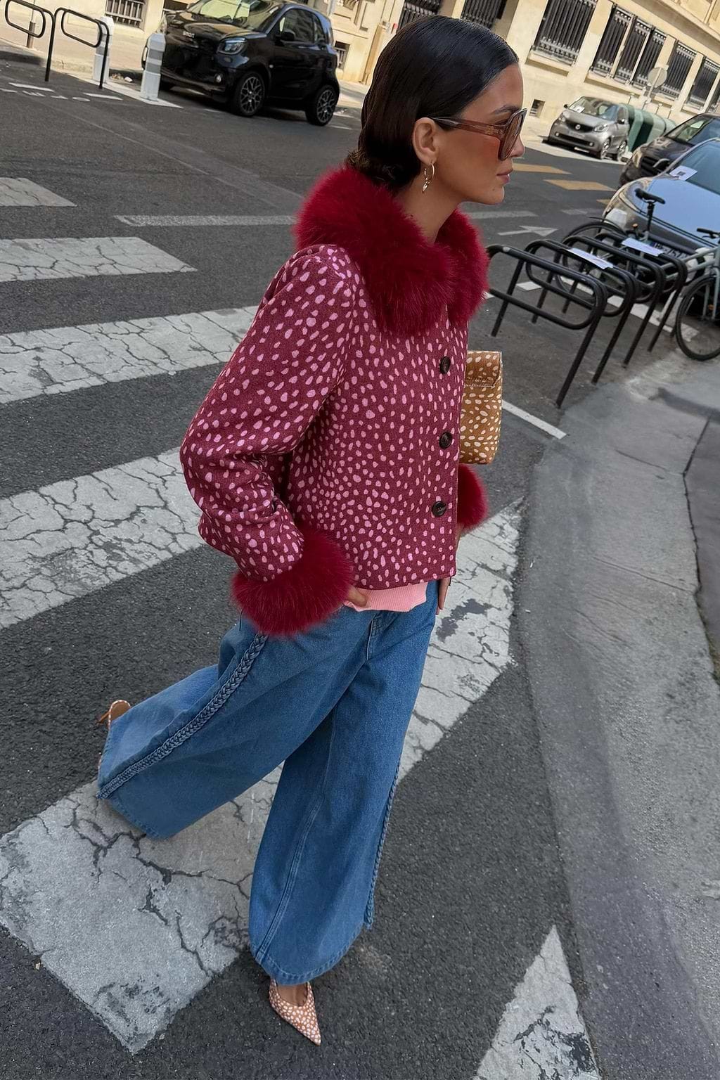 Never Fully Dressed Burgundy Deer Jacket