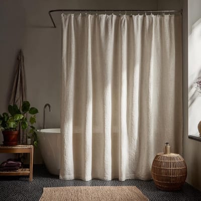 Custom Handmade Linen Shower Curtain