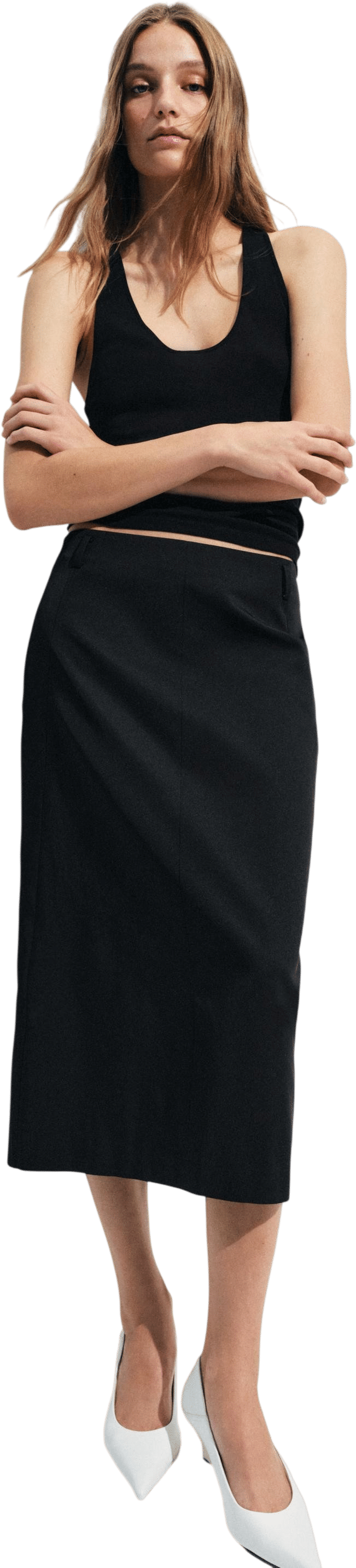 ZW COLLECTION MIDI SKIRT WITH SLIT