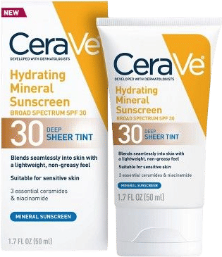 Hydrating Mineral Tinted Face Sunscreen SPF 30 - Deep