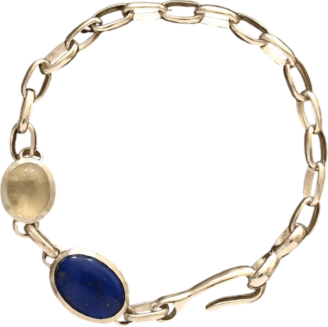 Baby Elevine Bracelet with Lapis and Green Moonstone