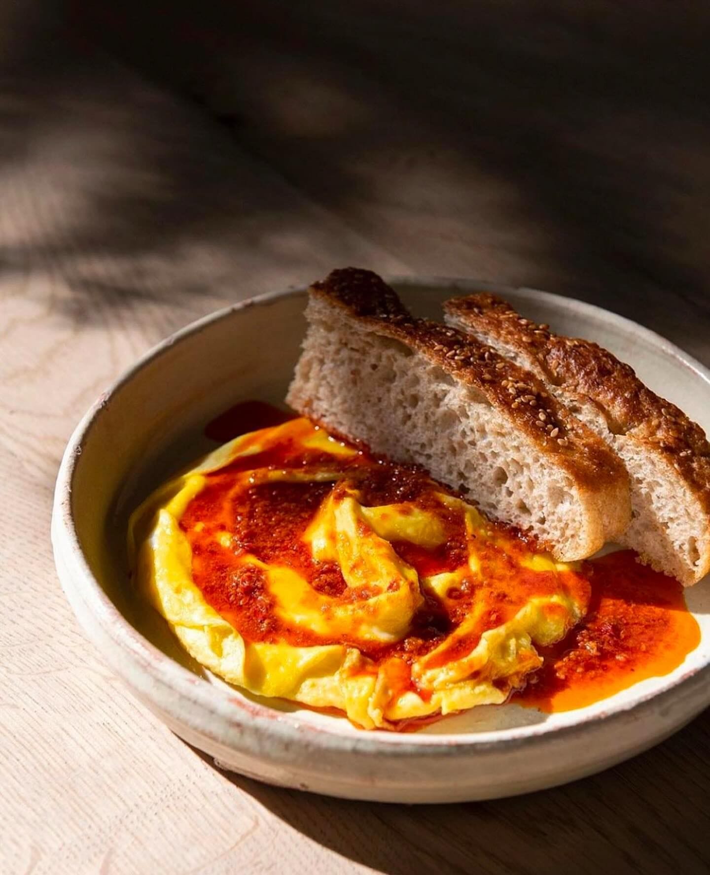 Folded eggs at studio x kitchen