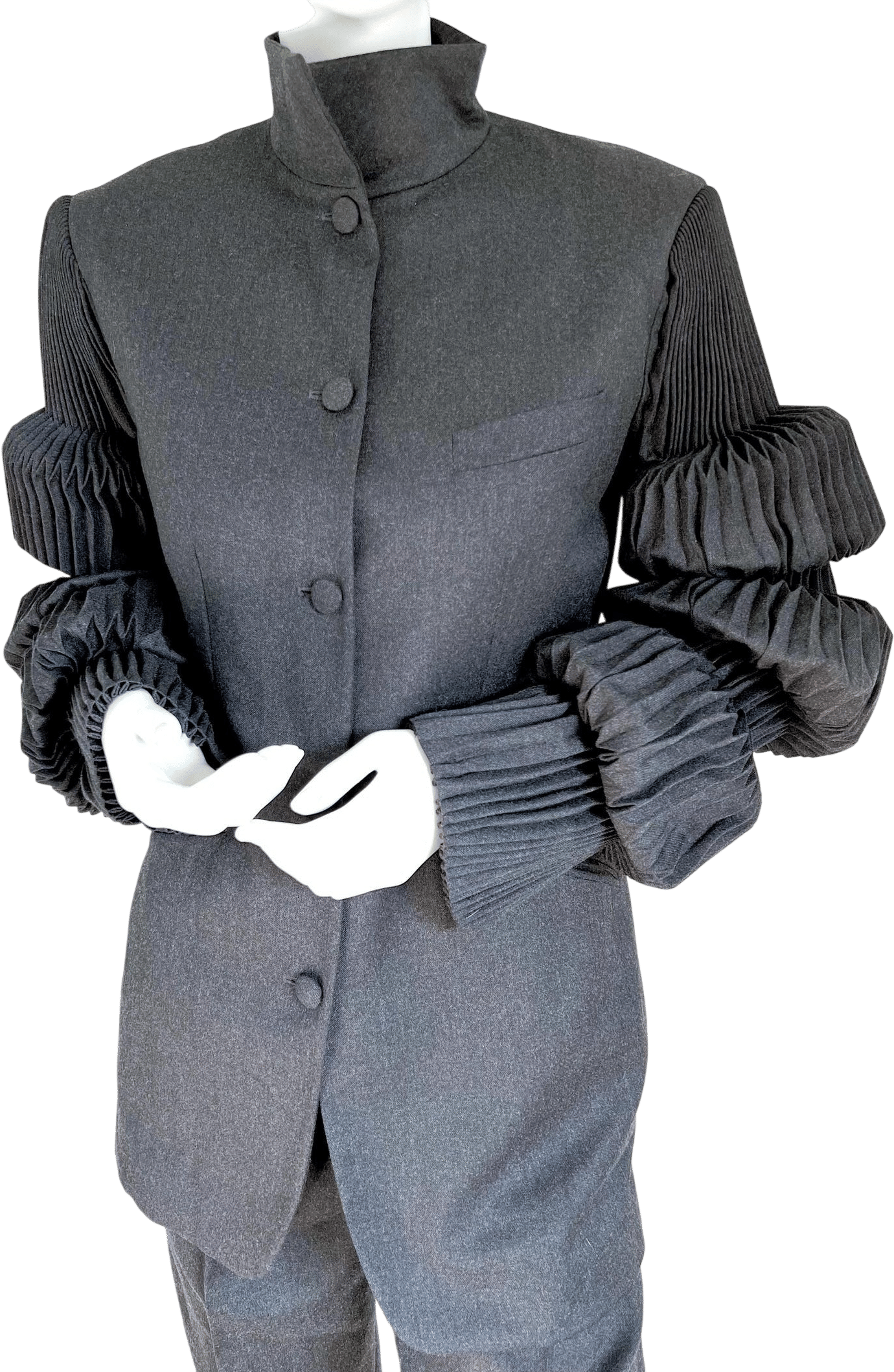 ROMEO GIGLI, Puff Sleeve Jacket, Archival Couture, 90s DOCUMENTED Couture, Issey Miyake, Thierry Mugler Vibe, 80s Alaia Vibe, 90s Avant Gard