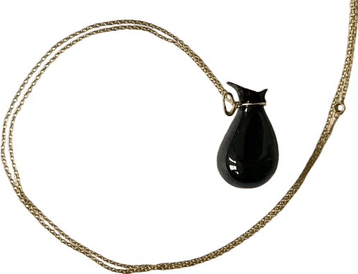 Vintage Elsa Peretti black jade jar necklace