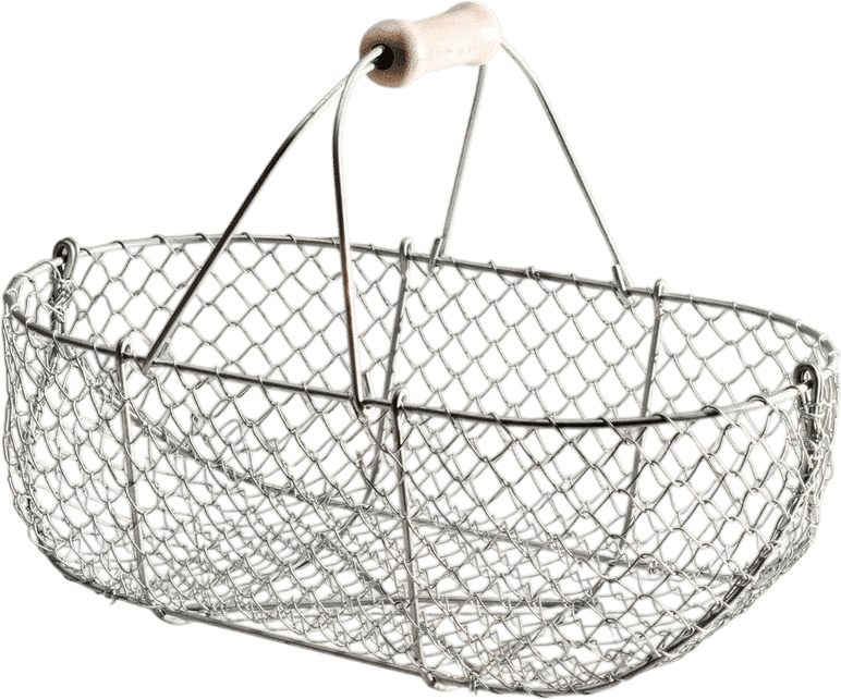 French Wire Panier with Beechwood Handle