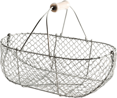 French Wire Panier with Beechwood Handle