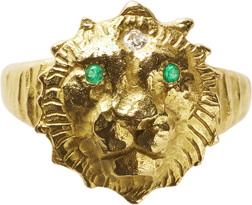 Star Sign Poetry Leo Lux Emerald Gold Ring