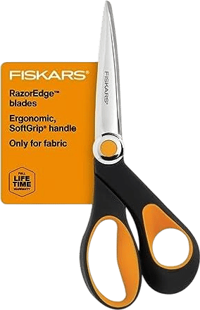 Fiskars RazorEdge Fabric Scissors - 8" Heavy Duty Fabric Shears with Softgrip Ergonomic Handle, Stainless Steel Blades