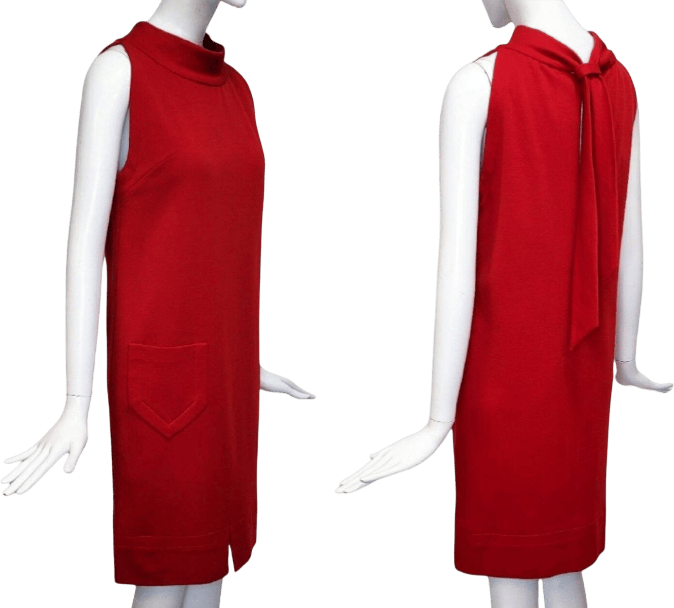 Pierre Cardin 1966 Red Wool Jersey Dress