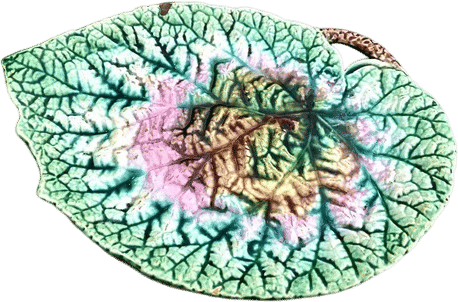 Antique Majolica Begonia Leaf Platter