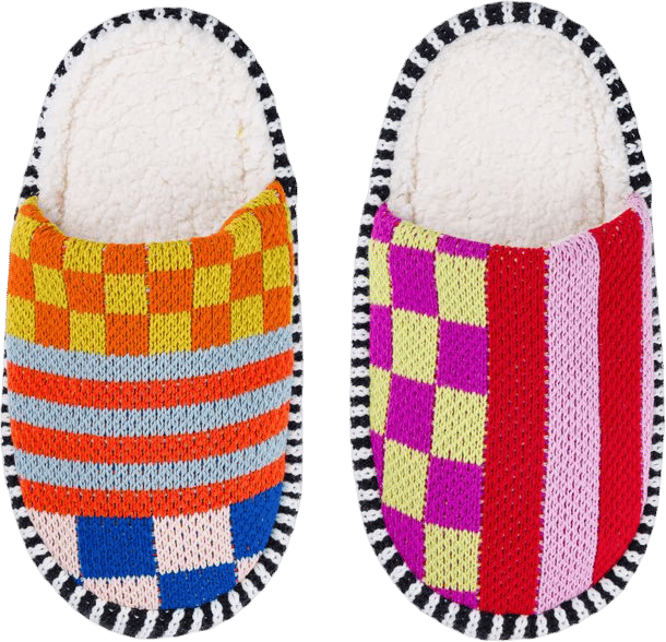 Pattern Patch Slide Slippers
