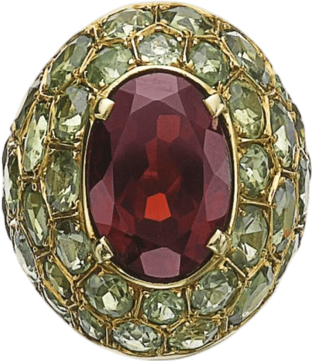 Garnet and Peridot Ring (Suzanne Belperron, 1974)