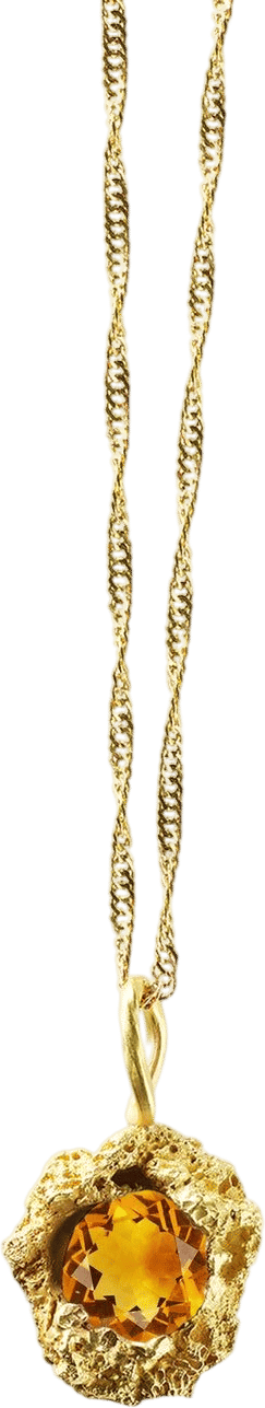 Rock Muse Big Citrin Gold Necklace