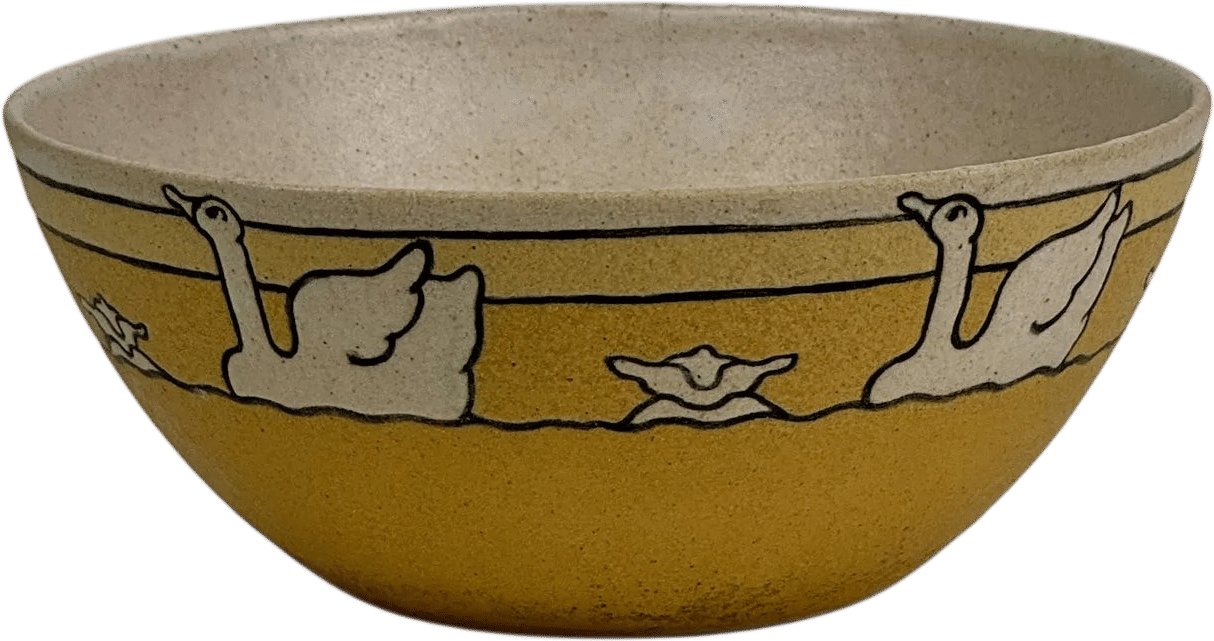 Saturday Evening Girls Paul Revere Pottery Bowl with Incised Ducks