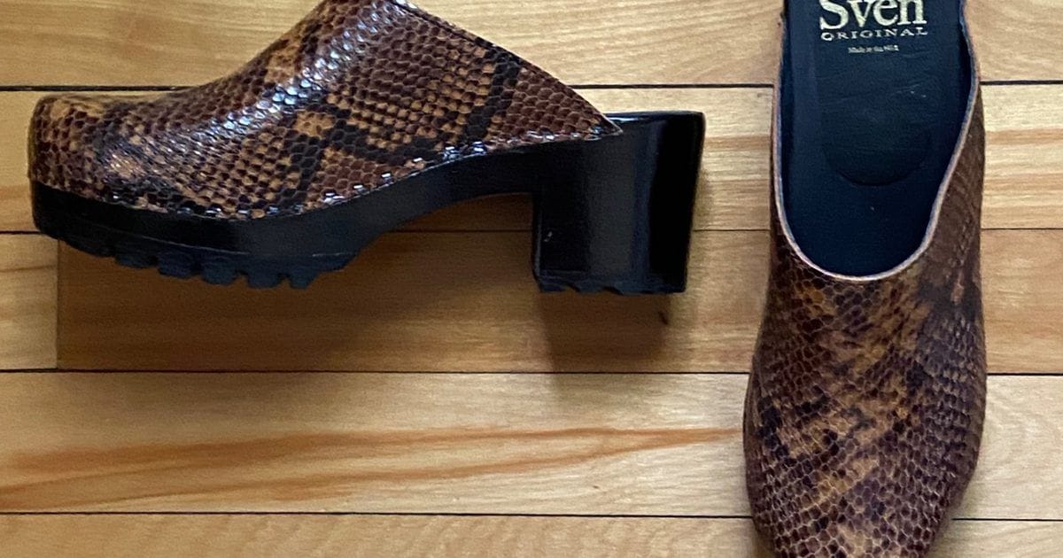 Multi-Use Snakeskin Mules