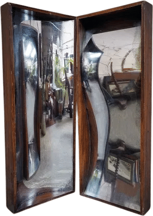 Vintage Large 20thC Wavy Fairground Circus Mirror c.1970-80