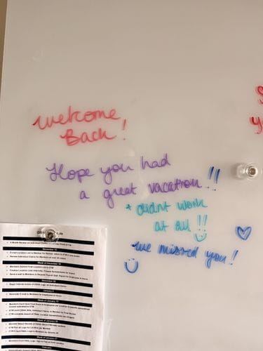 writing notes to your coworkers