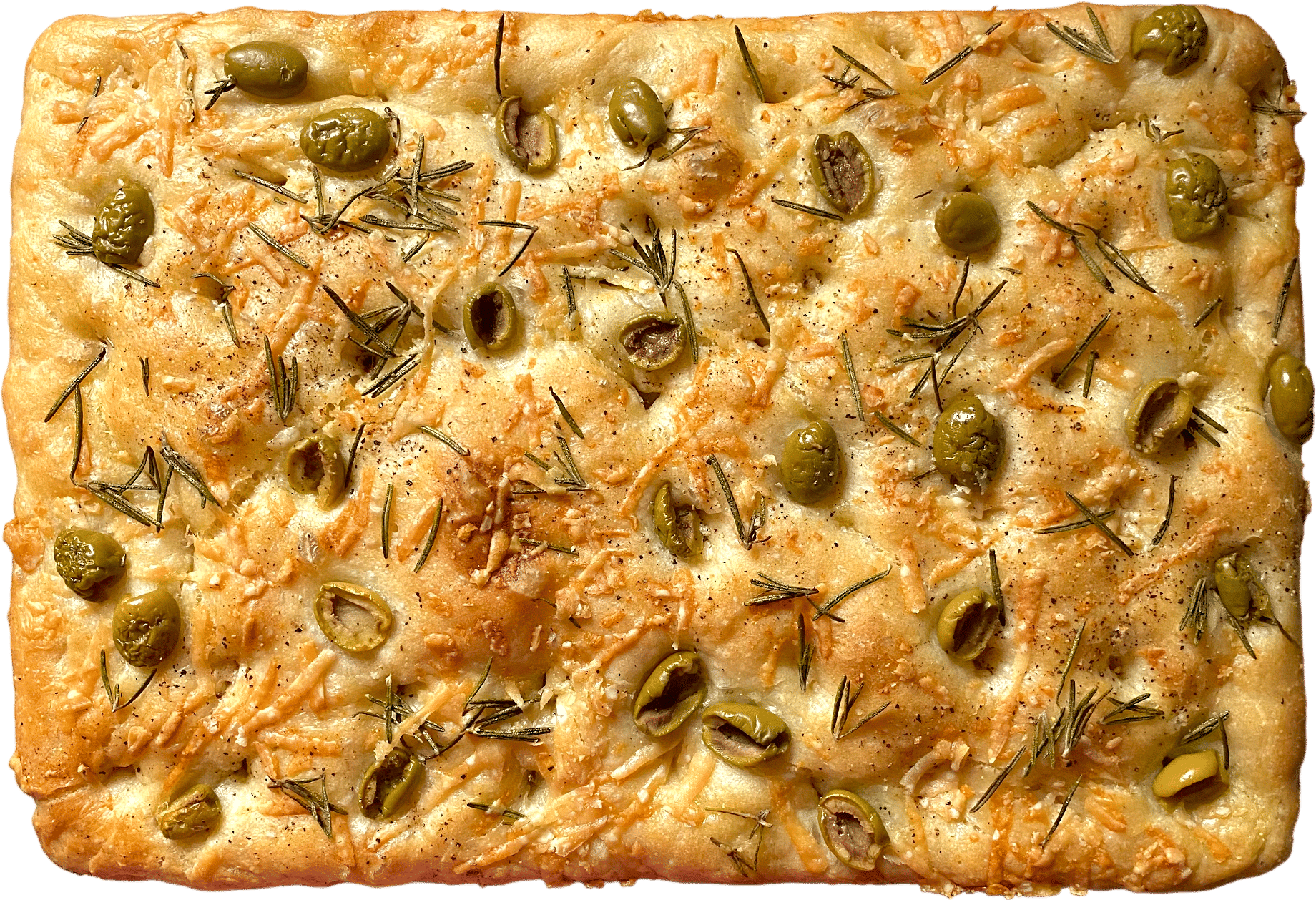 Olive Rosemary Focaccia + Pecorino