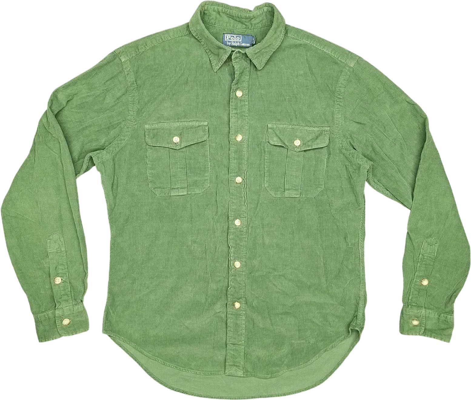 Vintage 90s Polo Ralph Lauren Green Corduroy Utility Workshirt