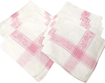 Vintage White Linen Napkins