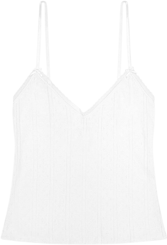 Cou Cou Intimates The Long Cami: White Pointelle