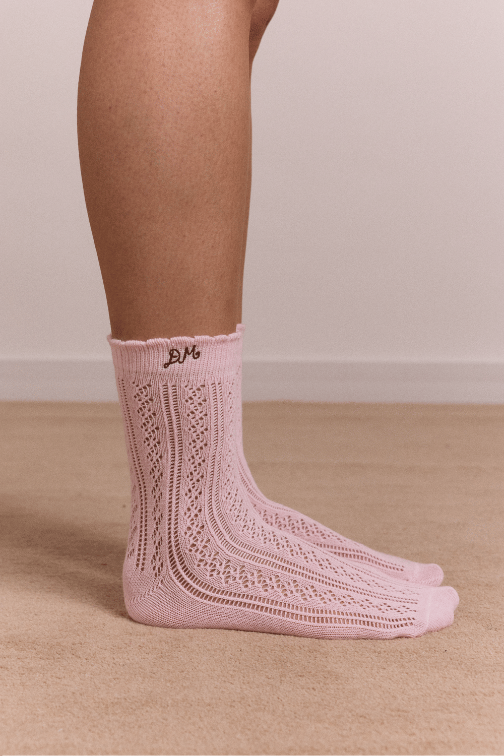 Calf Length Pointelle Socks