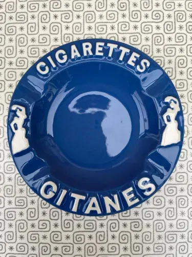 Vintage Gitanes Ceramic Ashtray, 1950’s