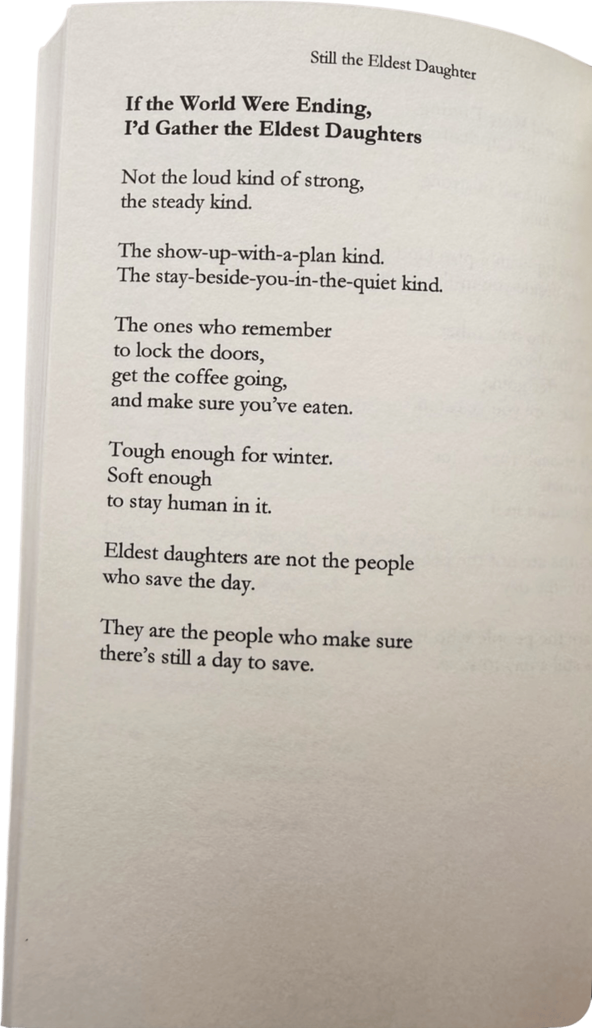 If the World Were Ending, I'd Gather the Eldest Daughters (Kaylin Weir)