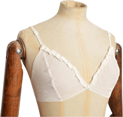 Vintage 1996-1997 White Ivory Silk Ruffle Bralet