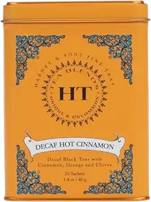 Harney and Sons Decaf Hot Cinnamon , Decaf Flavored Black 20 Sachets per Tin 1.4oz
