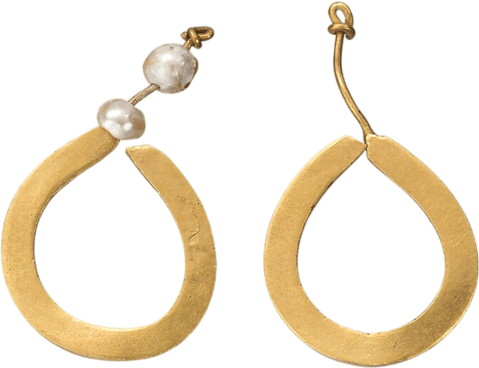 Roman, Cypriot Gold and Pearl Earrings