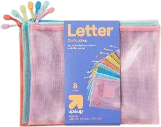 8pk Colored Zip Pouches - up&up™