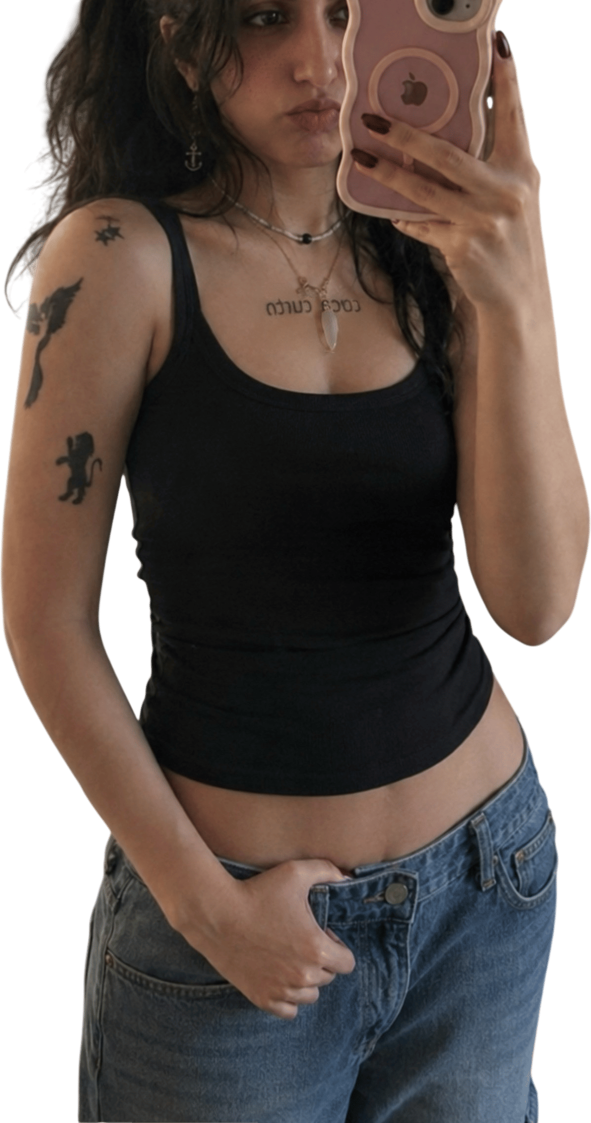 tank top and low rise jeans all summer