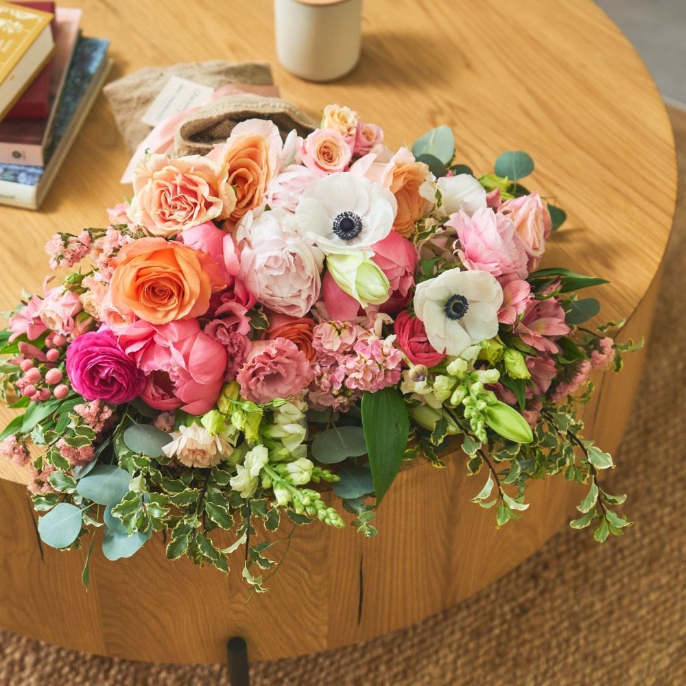 Flowers, a card, and cash