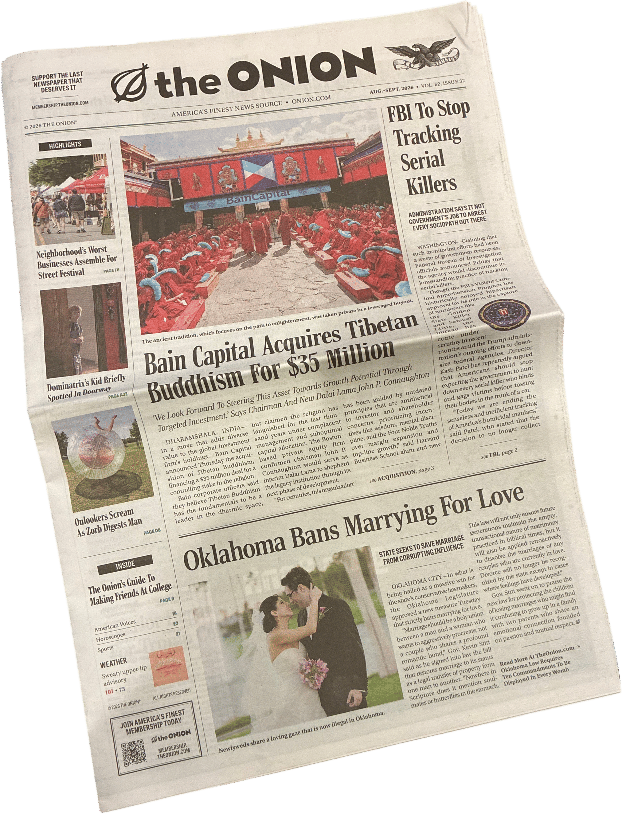 subscribe to The Onion in print
