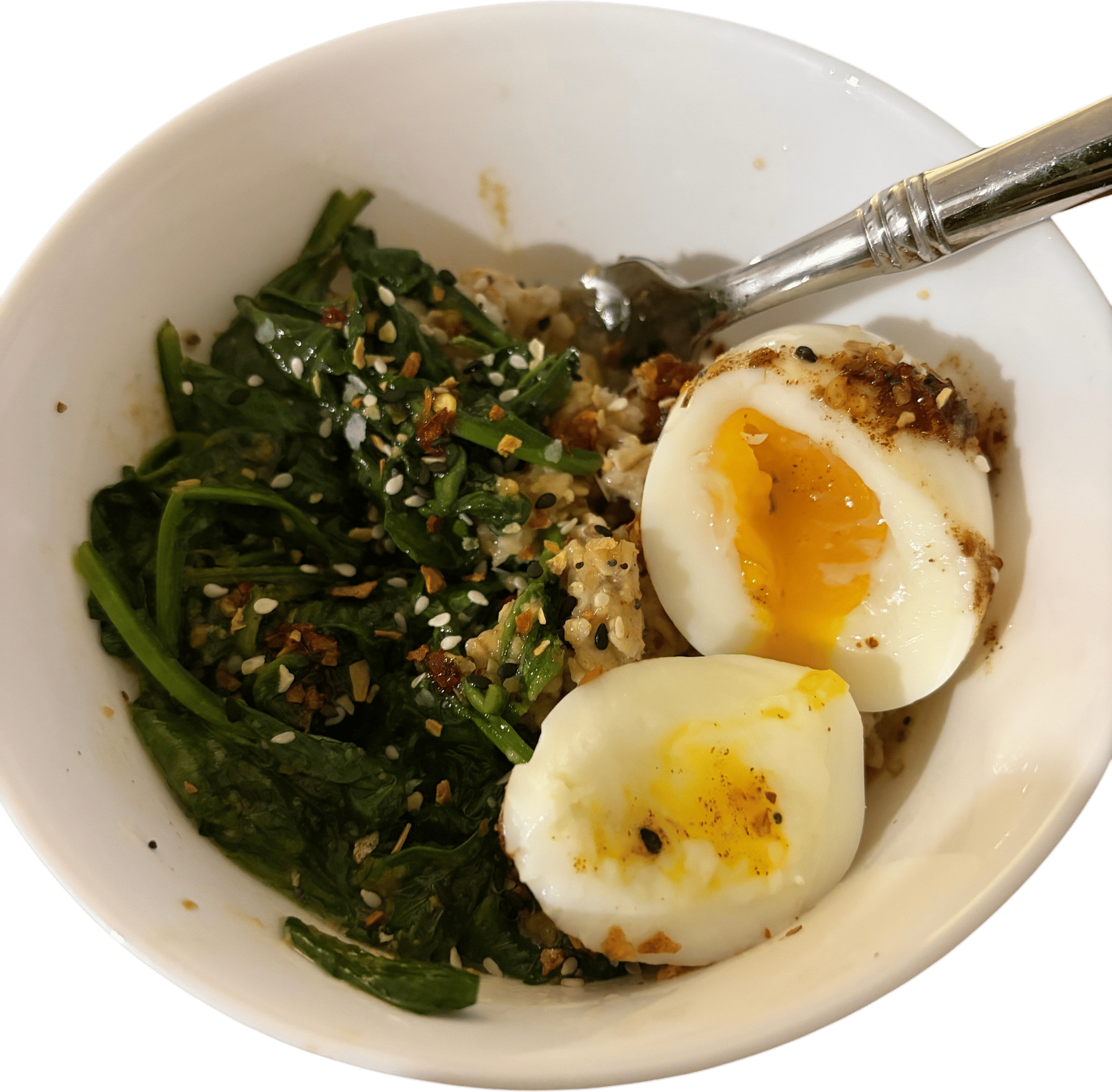 Savory Oatmeal With Greens and Yogurt